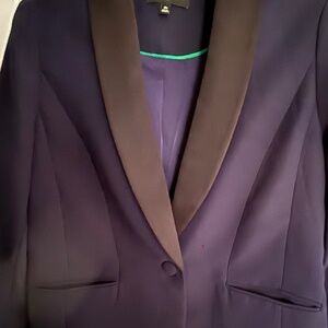 Talbots Blue & Black Tuxedo Style Blazer Size 12P